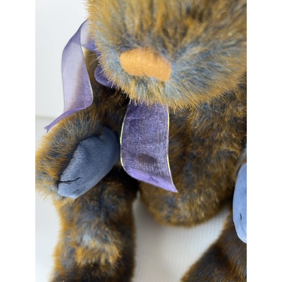 Ty Classic BRODERICK Teddy Bear Brown/Blue Plush Animal 15" 1999 - Picture 3 of 11
